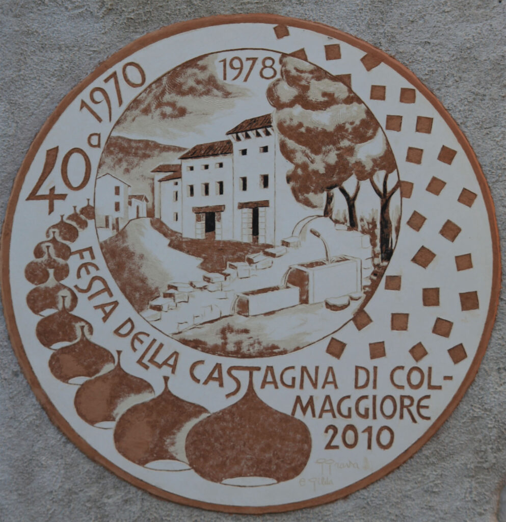 Graffito che rappresenta "La festa della castagna"